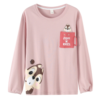 Single-piece womens pajama tops Spring and autumn thick cotton long-sleeved womens housecoats can be worn outside junior high school girls pajamas