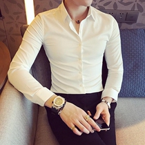 Spring and autumn winter white shirt men long sleeve 2021 New Korean trend handsome non-iron casual mens shirt