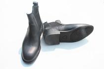  Yuanxing harness knight booties Cowhide black leather shoes Glossy booties Horse racing boots Equestrian harness equipment