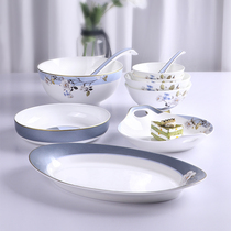 Tao Yuan Dream dish set Household bone China tableware set Chinese simple bowl combination Gift light luxury bowl