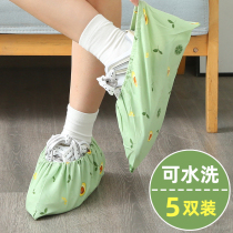 Home shoe cover Student room Indoor breathable cloth can be repeatedly washed with adult anti-slip foot sleeve abrasion-proof cloth