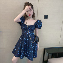 Korean version of the temperament wave dot small machine dress 2021 summer fashion new Western style super fairy birth age reduction skirt