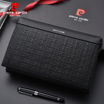 Pierre Cardin handbag mens leather soft Business Mens clutch bag Korean clutch bag large capacity