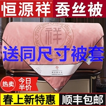 Hengyuan Xiang silk quilted by 100% mulberry silk quilted by whole cotton quilted by spring and autumn by thickened winter quilt wedding air conditioning by summer quilt