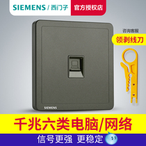 Siemens Class 6 Computer Gigabit Network Wire Socket Panel Cigarette Gold Grey Silver 86 Household Dark Pack