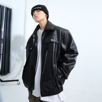 GRNL hard goods! Classic vintage silhouette right angle shoulder motorcycle jacket mens and womens large padded shoulder short leather jacket