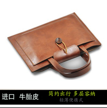 Suitable for light 14 inch computer bag female Dell XPS 13 4 Lingyue 15 6 laptop bag men leather