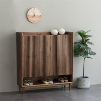 Nordic black walnut pure solid wood breathable shoe cabinet modern simple large capacity shoe rack home door storage portal cabinet