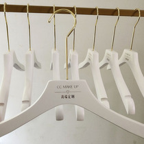 Mens and womens pure white solid wood hangers custom logo clothing store special clothes support wedding dress non-slip wooden hangers