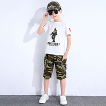 Kids camouflage suit boys summer dress handsome little boy summer white short sleeve cotton thin fashion cool clothes