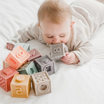 Baby soft glue block pinched pinch 0 - 1 year old can bite animal relief 3 - 5 - 6 - 8 months baby grasp toys