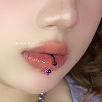 Satans child Spice Girls Dont Shed Tears Lip Ring Horseshoe Ring Design Sense Niche Lip Stud Replacement Stud Ear Bone Stud