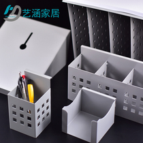 Desk screen pendant partition accessories A4 paper tray holder pen container rack steel phone hanging