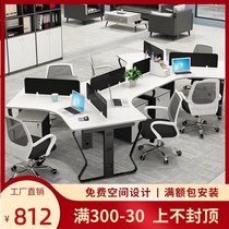 Creative staff table simple modern 6 manual office table and chair combination staff office table office furniture