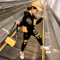 Girl Suit Spring Dress 2022 New Tide Childrens Spring Autumn Season Tennis Red Ocean Girl Sport CUHK Boy Two Sets