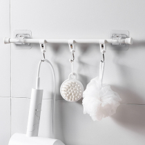 Strut telescopic rod thin non-perforated wardrobe clothes stand clip multi-function bathroom shrink rod fixed support