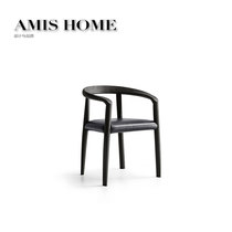 Nordic luxury home stool Leisure back chair ash wood modern minimalist dining chair Italian minimalist high-end dining chair