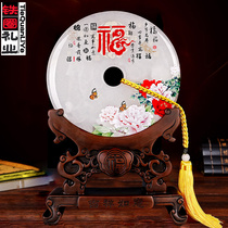 Iron circle gift industry safe buckle ornaments Jade living room new house moving new home home TV cabinet decoration housewarming gift