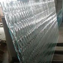  Manufacturers mass production of hot melt glass striped wavy pattern diverse concave and convex embossed glass bathroom partition