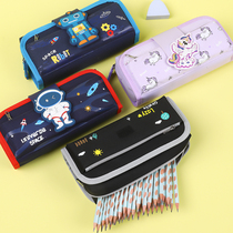 Kama school student pencil bag Female boy creative pencil bag Childrens stationery box Multi-functional large capacity pencil bag