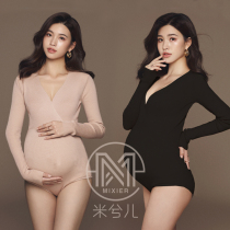 8813 photo studio pregnancy pregnant women Photo clothing Sexy Slim knitted jumpsuit photo art clothes rental