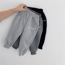 (Zhendian Bao) Childrens autumn clothing cotton sports trousers boy baby casual pants girl outside wearing pants damp