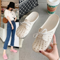 Slippers ladies wear summer cave shoes outside 2021 new fashion office lazy bag head half drag womens slippers