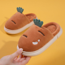 Childrens slippers autumn and winter home Indoor Boys cute fashion fruit girls warm thick bottom treasure cotton slippers