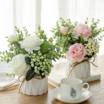 Nordic fake flower imitation flower decoration living room green plant decoration table flower setting flower table decoration flower small potted flower art