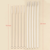Straw brush Baby bottle Straw brush thickened and extended stainless steel baby cup brush Slender cleaning small brush