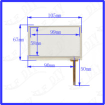 4 3 inch touch handwritten external screen four-wire resistor 105 * 67mm lower right corner outlet