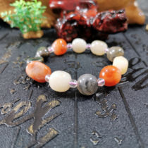 Xinjiang Altay Gold Jade original stone bracelet hand string mens and womens couples New Original Design Gift