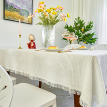 French tablecloth ins Lace table cloth White round coffee table tablecloth Rectangular sofa cover cloth Advanced sense