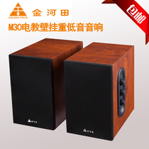 Wall hanging 20 active wood speaker computer audio desktop home TV living room bedroom impact heavy subwoofer dance gym classroom teaching conference shop facade horn commercial