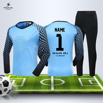 Football goalkeeper uniform suit mens custom adult long sleeve sponge pad full set of competition training team uniform