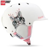 Nanen NANDN new hat brim ski helmet single and double board warm anti-collision men and women snow helmet plating laser equipment