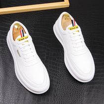 Small white shoes men Korean version of thick soled casual shoes Joker simple mens shoes white board shoes ins trendy shoes Lofu shoes