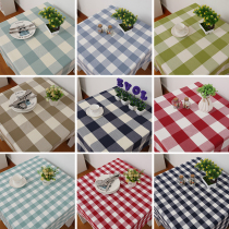 Nordic Plaid tablecloth cotton linen thick coffee table sofa cover cloth modern fresh checkered tablecloth simple table cloth