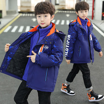 Boys jackets three-in-one detachable child thick cotton-padded clothes zhong da tong qiu dong kuan cotton new coat-music of the tide