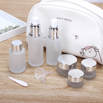 Cosmetics bottle set glass portable travel travel high-grade skin care products Press spray sample empty bottle