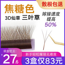 Caramel clover eyelash beauty eyelash shop special 2021 new Y-shaped grafting 0 05c warp super soft hair not scattered root