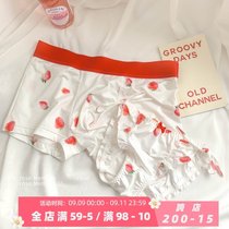 RoseMemory ~ Couple Underpants Couples Cute Cream Strawberry Sweet and Comfortable Breathable Men and Women