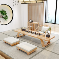 Japanese-style coffee table Tatami low table Solid wood new Chinese bay window small tea table and chair Log sitting Kang table Kung Fu tea table