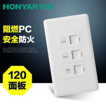Hongyan switch socket 120 type wall panel dual computer telephone weak power socket two computers