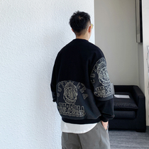 Fall 2021 New Mens Jacket American Trendy Fashion Baseball Suit Cardigan Print Casual Top Jacket