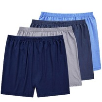 Cotton middle-aged and old boxer underwear father high waist grandpa old size plus fat male and female underpants four corner pants