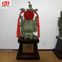 Zhengzhou Pure Bronze Lotus Crane Square Pot Imitation Ancient Bronze Ware Handicraft Office Opening of Qiao Qian Celebration Gifts Arrival and Swaying Pieces