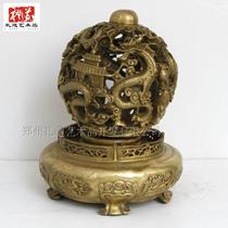 Office Feng Shui Mascot Nine Turns Green Dragon Dry Kun Tripod to run handicraft pendulum piece pure copper ball transferable