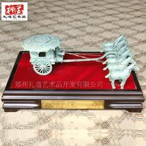 Imitation ancient bronzes Bronze Ware Tianzi Driving Six Swing Pieces Bronze Carriage Marmalacar Dynamic Static Pure Copper Six Marmalacar