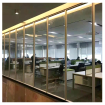 Office high partition Aluminum alloy double glass louver soundproof wall Indoor frosted tempered glass screen partition wall